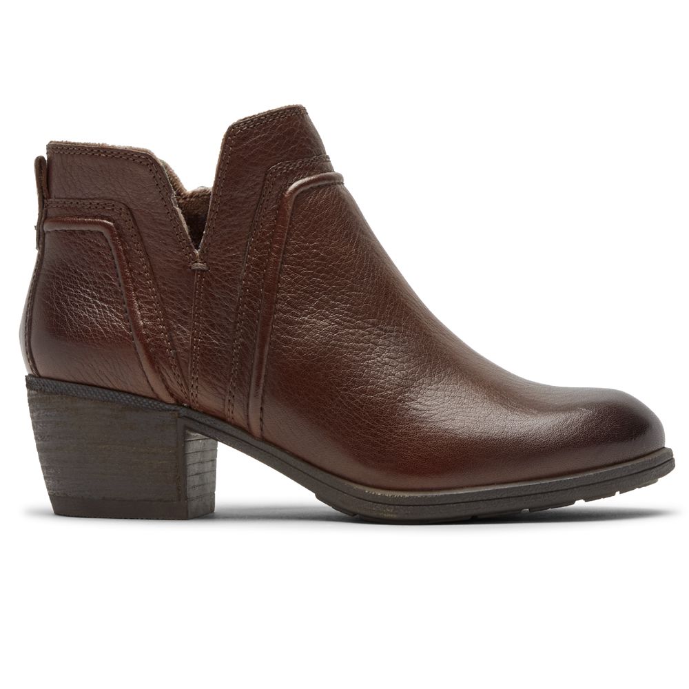 Rockport Cobb Hill Anisa V-Cut - Womens Booties - Brown - NZ (VRP-120786)